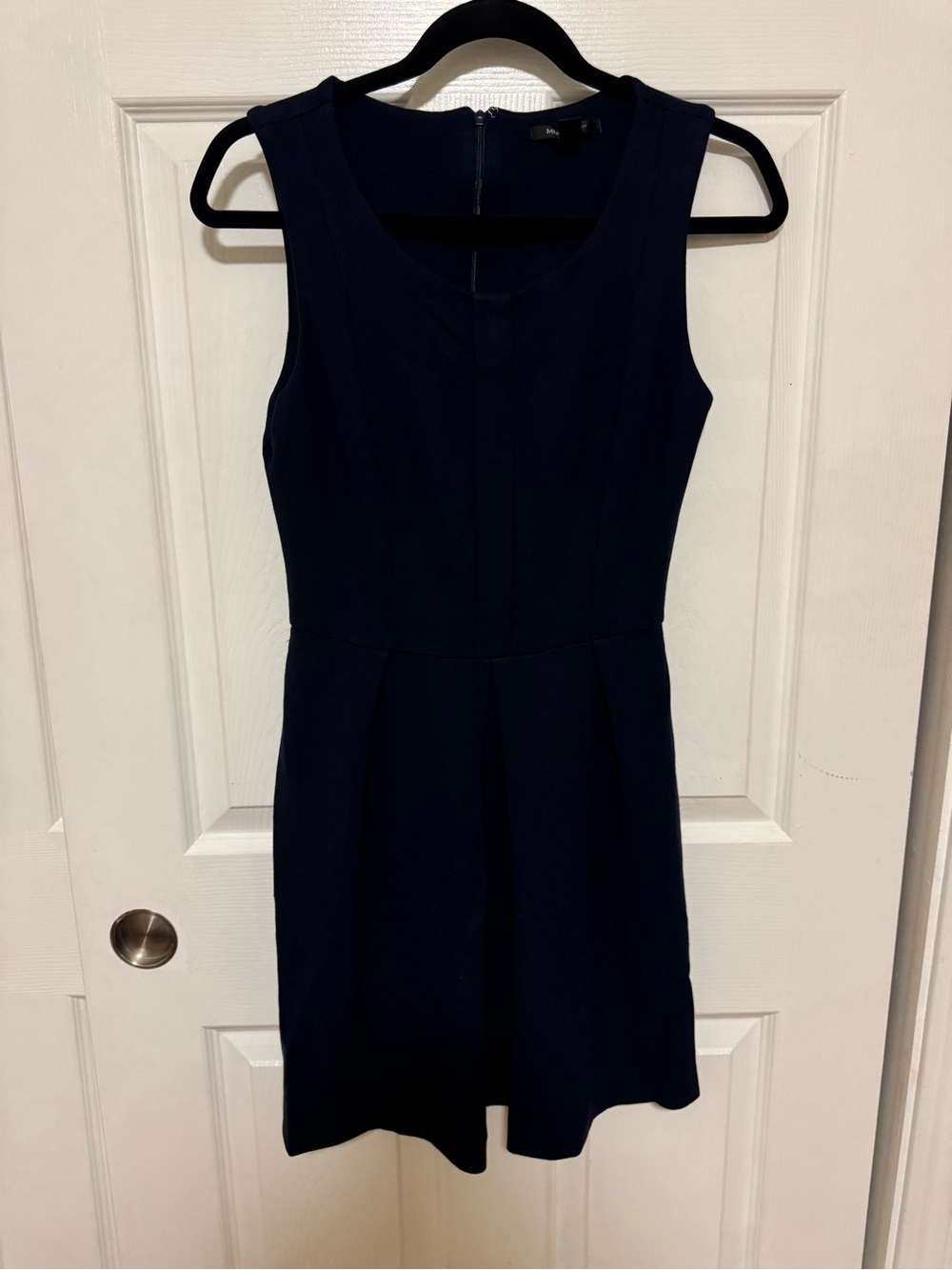 Mango Navy Sleeveless Midi Fit-and-Flare Dress